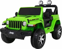 JEEP Wrangler Rubicon elektrisches Kinderauto für Kinder, grün, 12 V, EVA-Räder, Fernbedienung, MP3, LED