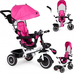 Kinderdreirad mit drehbarem Sitz und Verdeck rosa ECO TOYS