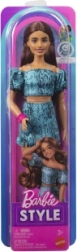 Mattel Barbie Fashionistas Sammler-Puppe mit dunklem Haar im zweiteiligen türkisfarbenen Outfit