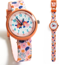 Analoge Kinderuhr Djeco Blumen