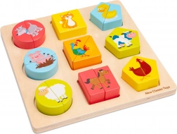 Holzpuzzle Formen und Tiere