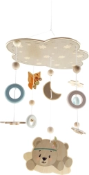 Hängemobile Bär aus naturbelassenem Holz