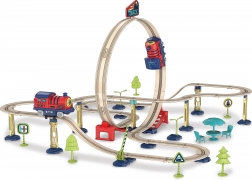 Eisenbahnstrecke mit Looping, Elektrolokomotive, 55 × 52 × 36,5 cm