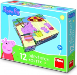 Dino Holz-Bilderwürfel Peppa Pig – 12 Würfel
