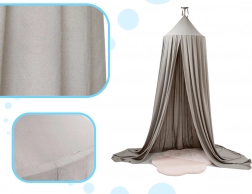 Hängender Baldachin über dem Kinderbett – Grau