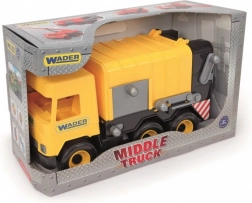 Gelber Müllwagen Wader Middle Truck, 42 cm, im Karton