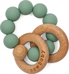Beißring mit Silikonperlen grün New Baby