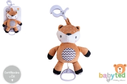 Plüsch-Rehkitz zum Aufziehen mit Melodie und Clip für Kinderwagen und Bettchen 30 cm