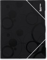 Mappe mit Gummiband A4 schwarz-weiß, schwarz