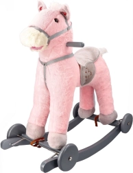 Rosa Schaukelpferd mit Rädern