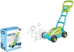 Blaue Seifenblasen-Rasenmäher