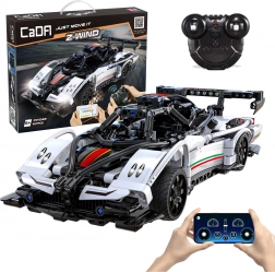 CaDA RC Rennwagen Z-Wind Bausatz, weiß, 457 Teile, Dual Mode