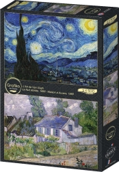 Puzzle Sternennacht und Haus in Auvers 2x500 Teile
