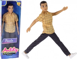 Puppe Junge PAULO im karierten Hemd