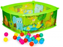 Trockener Pool mit 50 Bällen