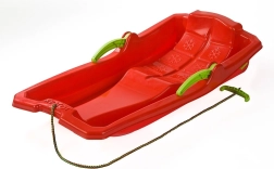 Kunststoff-Schlitten mit Bremsen Baby Mix Karol rot