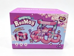 Rosa magnetische Kugelbahn mit Zug, 126 Teile