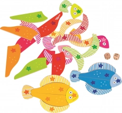 Holzpuzzle Fische mit Würfeln von GOKI