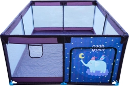 Weiches rechteckiges Laufgitter für Kinder – Nacht-Elefantenbaby