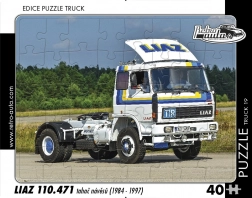 Retro-Auto-Puzzle Truck Liaz 110.471 Sattelzugmaschine 40 Teile