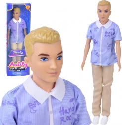 Anlily Puppe Junge blond mit Hemd und hellen Hosen