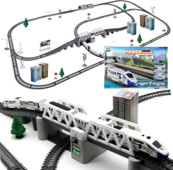 Elektrischer Personenzug mit langen Schienen