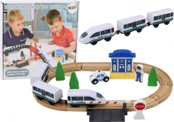 Holzeisenbahn mit Brücke und Polizeistation 3,2 m