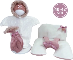 Kleidung und Unterlage mit Schleife für Puppe NEW BORN 40–42 cm