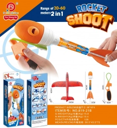 Rotes 2-in-1-Flugzeug mit Abschussvorrichtung