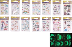 Leuchtende temporäre Tattoos 6 × 10,5 cm – Mix Einhörner und Piraten