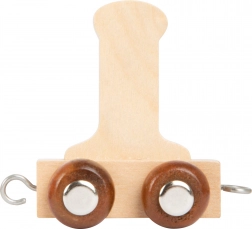 Holzwaggon mit Buchstaben I für Holzeisenbahn small foot
