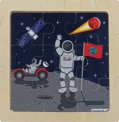 Holzpuzzle Weltraum – Auf dem Mond, 9 Teile