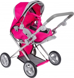 Rosa 2-in-1-Puppenwagen
