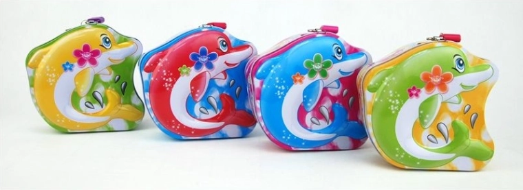 Metallspardose Delfin