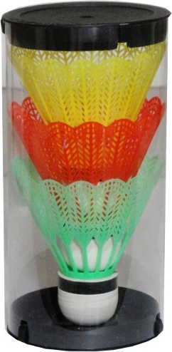 Farbige Kunststoff-Federbälle für Badminton – Set mit 3 Stück