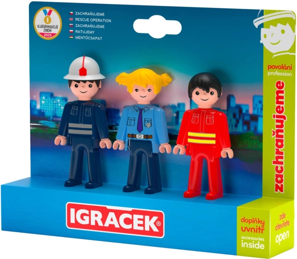 Efko Igráček Trio Retten wir – Set aus Gelenkfiguren mit Zubehör