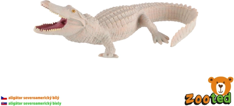 Figur eines weißen Mississippi-Alligators, 15 cm