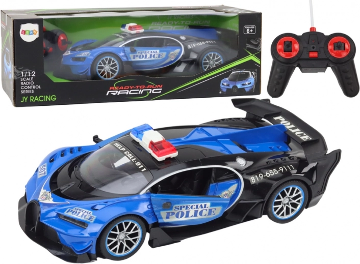 RC-Polizeiauto im Maßstab 1:12, blau