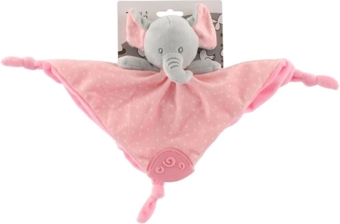 Kuscheltuch Elefant für Babys 25 × 25 cm – Rosa