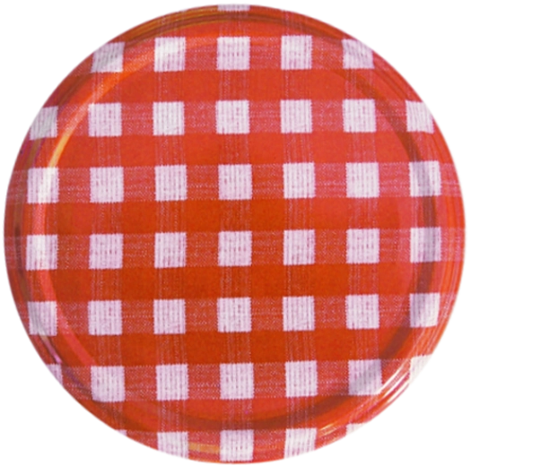 Schraubdeckel für Einmachgläser 82 mm – rotes Karomuster, 6z