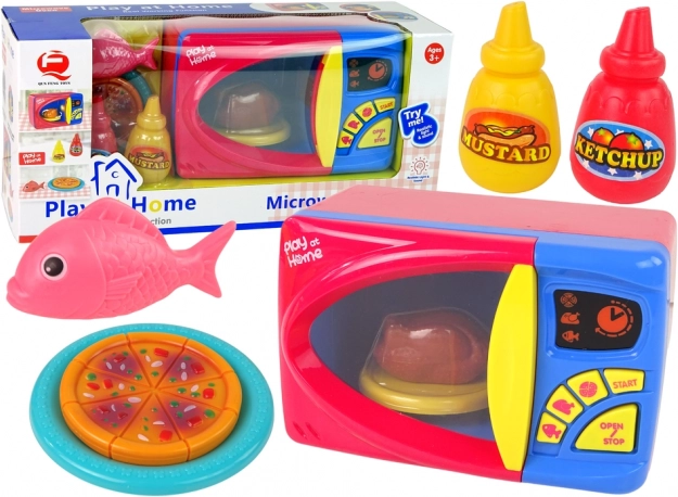 Kinder-Mikrowelle mit Zubehör und Batteriebetrieb