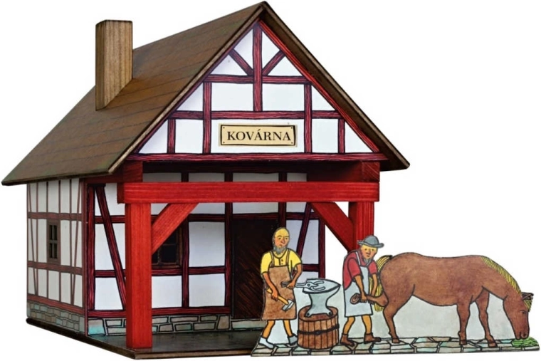 Walachia Holz-Klebe-Bausatz Fachwerk-Schmiede