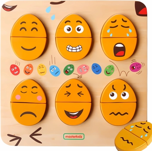 Holztafel zum Erlernen von Emotionen MASTERKIDZ – Montessori-Eier