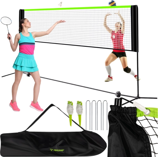 Tragbares Sportnetz 3-in-1 für Volleyball, Badminton und Tennis TRIZAND