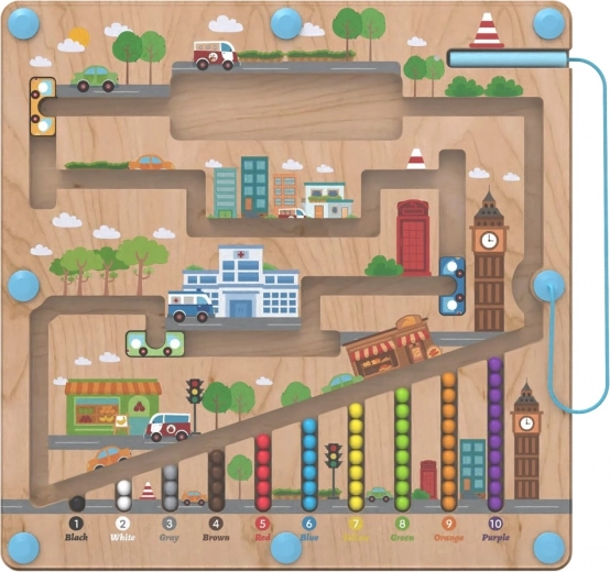 Magnetisches Holz-Spielbrett City