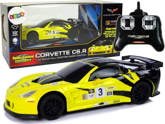 Sportwagen R/C 1:24 Corvette Gelb C6.R 2.4 G mit Lichtern