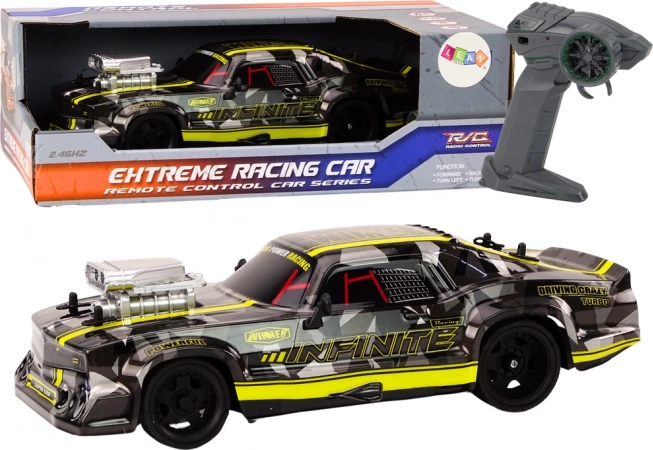 RC-Auto 1:16 mit Gummireifen für Drifts – schwarz