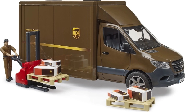 UPS-Lieferwagen Bruder MB Sprinter mit Figur und Zubehör