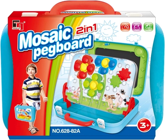 Mosaik mit Unterlage im Koffer