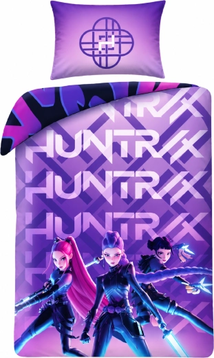 Wendebettwäsche K-Pop Demon Hunters Huntrix und Saja Boys, lila